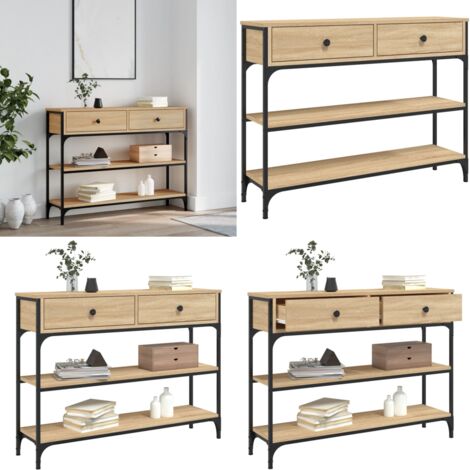 Mesa consola madera de ingeniería roble Sonoma 100x25x75 cm - Mesa de entrada - Mesa de salón