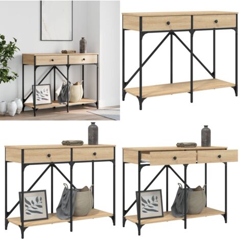 Mesa consola madera de ingeniería roble Sonoma 100x39x78,5 cm - Mesa de pasillo - Mesa de entrada