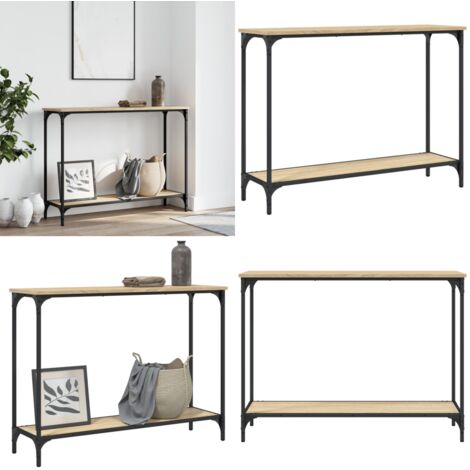 Mesa consola madera de ingeniería roble Sonoma 101x30,5x75 cm - Mesa de entrada - Mesa de salón