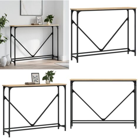 Mesa consola madera de ingeniería roble Sonoma 102x22,5x75 cm - Mesa de entrada - Mesa de salón