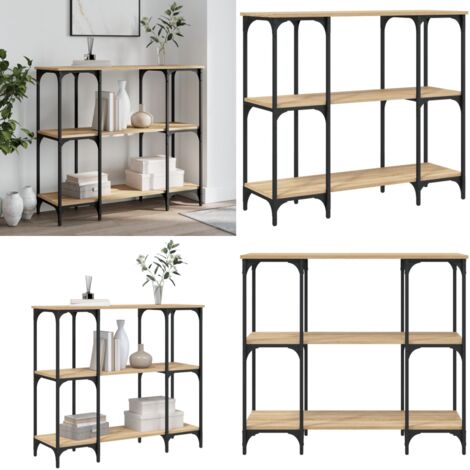 Mesa consola madera de ingeniería roble Sonoma 102x35x90 cm - Mesa de pasillo - Mesa de entrada
