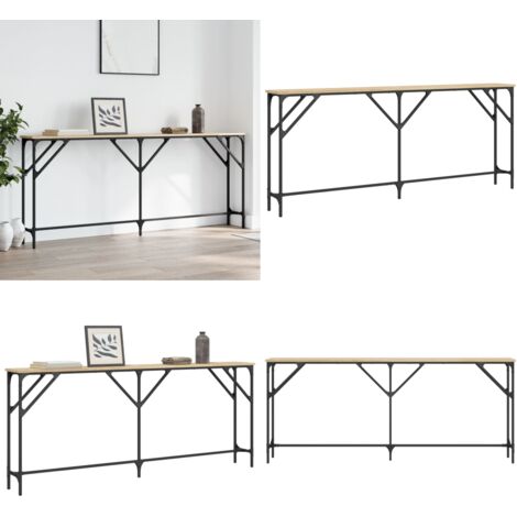 Mesa consola madera de ingeniería roble Sonoma 180x23x75 cm - Mesa de entrada - Mesa de salón