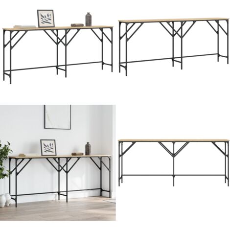 Mesa consola madera de ingeniería roble Sonoma 180x29x75 cm - Mesa de entrada - Mesa de salón