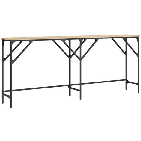 Tectake Mesa de bar Kerry 120x40x100,5cm - madera industrial clara, roble  Sonoma