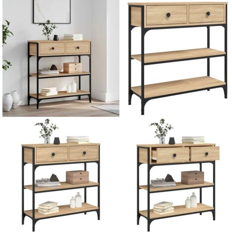 Mesa consola madera de ingeniería roble Sonoma 72,5x25x75 cm - Madera de ingeniería - Mesa de pasillo