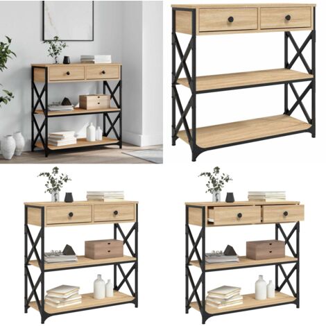 Mesa consola madera de ingeniería roble Sonoma 75x28x75 cm - Mesa de entrada - Mesa de salón