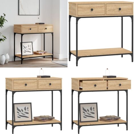 Mesa consola madera de ingeniería roble Sonoma 75x34,5x75 cm - Mesa de entrada - Mesa de pasillo