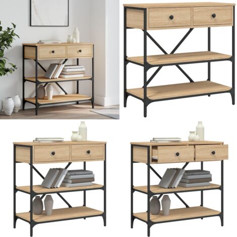 Mesa consola madera de ingeniería roble Sonoma 75x34,5x75 cm - Mesa de entrada - Mesa de pasillo