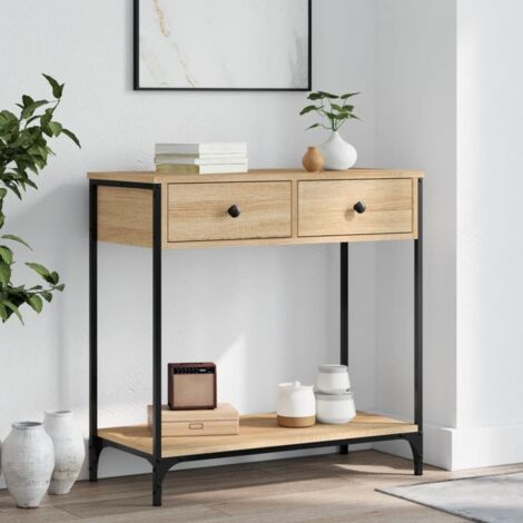 Mesa consola madera de ingeniería roble Sonoma 75x34,5x75 cm vidaXL