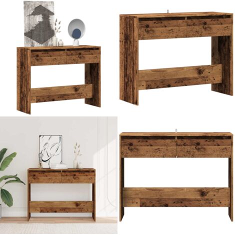 Mesa consola madera ingeniería madera envejecida 100x35x76,5 cm - Madera envejecida - Mesa de pasillo