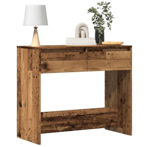 Mesa consola madera ingeniería madera envejecida 89x41x76,5 cm vidaXL