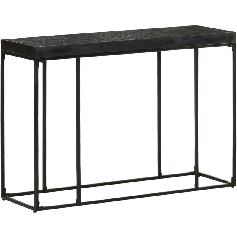 

Mesa consola madera maciza de acacia y mango negro 110x35x76 cm
