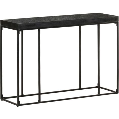 Mesa consola madera maciza de acacia y mango negro 110x35x76 cm vidaXL