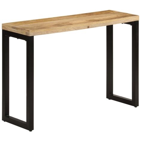 Mesa consola madera maciza de mango rugosa 110x35x76 cm vidaXL
