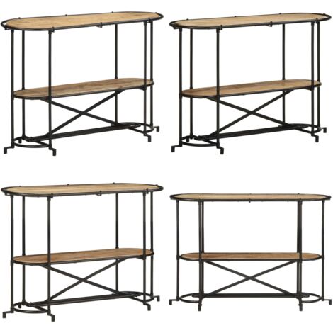 Mesa consola madera maciza de mango rugosa 110x42x76 cm - Madera de mango - Mesa de almacenamiento