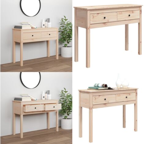 Mesa consola madera maciza de pino 100x35x75 cm - Mesa de entrada - Mesa de salón