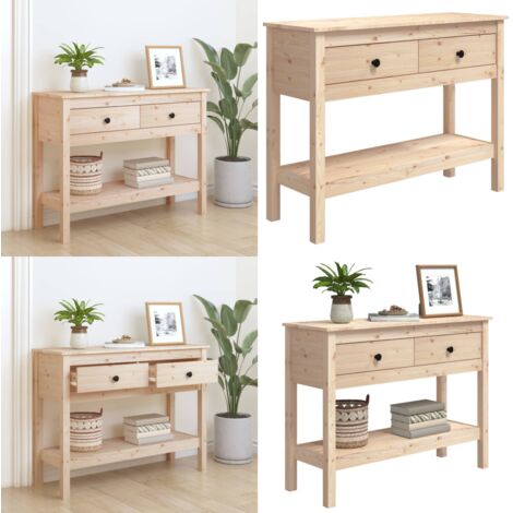Mesa consola madera maciza de pino 100x35x75 cm - Mesa de salón - Mesa consola