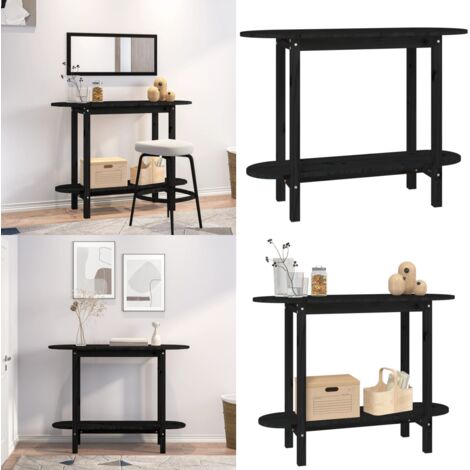 Mesa consola madera maciza de pino negro 110x40x80 cm - Madera de pino - Mesa de recibidor