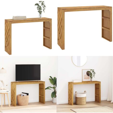 Mesa consola madera maciza de teca 110x35x75 cm - Mesa de madera - Mesa de teca