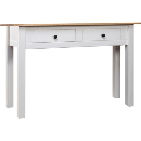 Mesa consola madera maciza pino Panamá blanco 110x40x72cm vidaXL