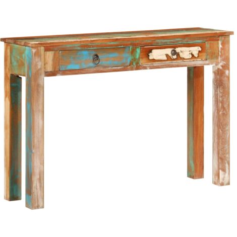 Mesa consola madera maciza reciclada 110x30x75 cm