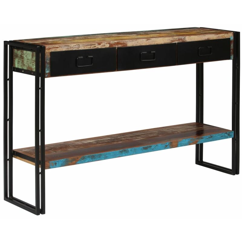 

Mesa consola madera maciza reciclada 120x30x76 cm - Marrón - Vidaxl