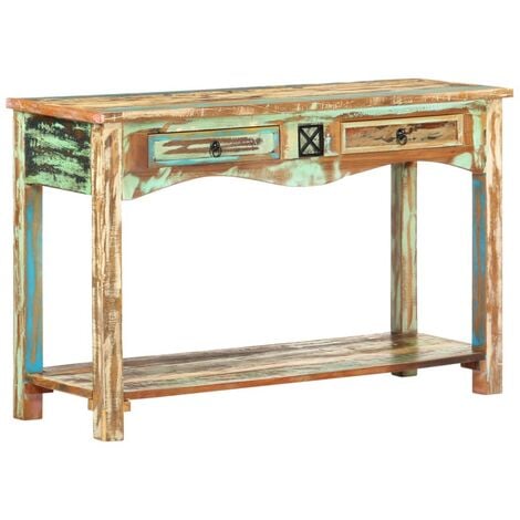 Mesa consola madera maciza reciclada 120x40x75 cm vidaXL - Multicolor