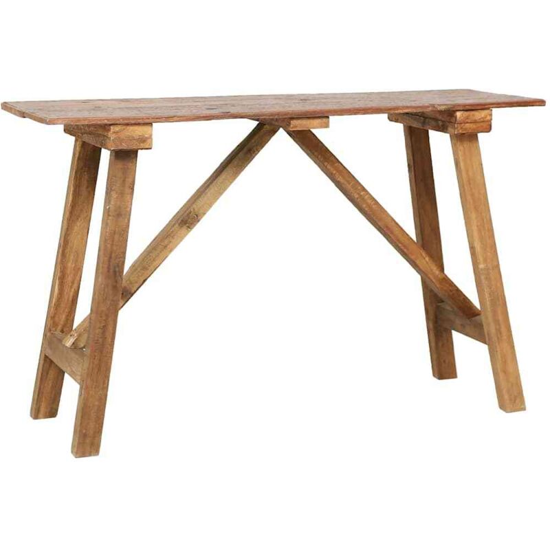 

vidaXL Mesa consola madera maciza reciclada 130x40x80 cm - Marrón