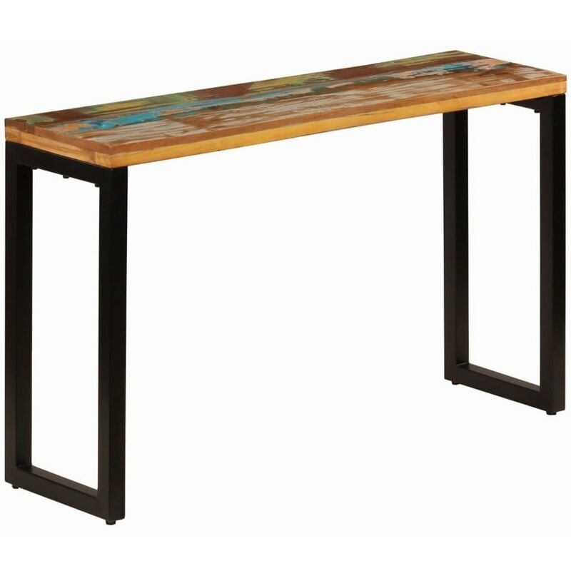 

Mesa consola madera maciza reciclada y acero 120x35x76 cm