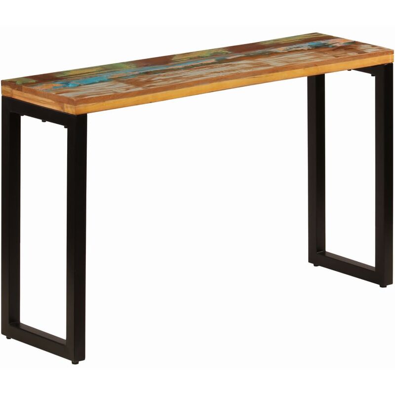 

Mesa consola madera maciza reciclada y acero 120x35x76 cm