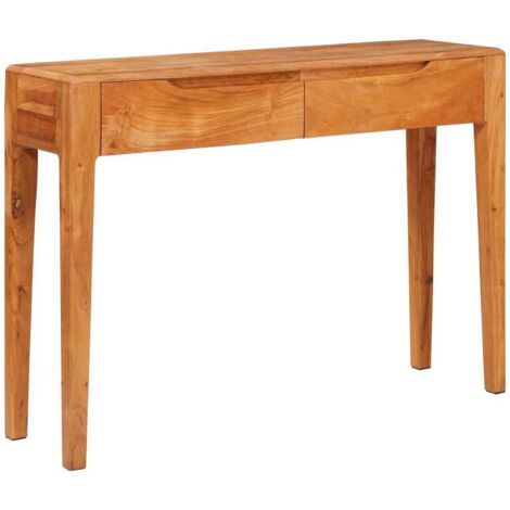 Mesa Consola Marrón 110 x 30 x 80 cm Madera de Acacia Sólida