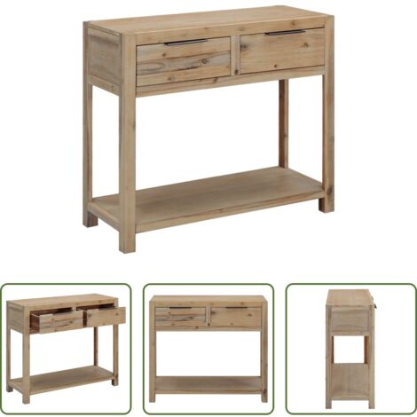 Mesa consola -  Mesa consola de madera maciza de acacia 82x33x73 cm
