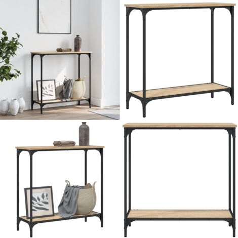 Mesa consola roble Sonoma 75x30,5x75 cm madera de ingeniería - Madera de ingeniería - Mesa de entrada