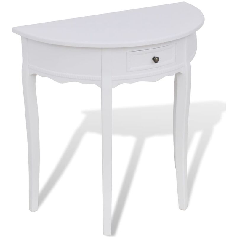 

Youthup - Mesa consola semicircular con cajón blanca - Blanco