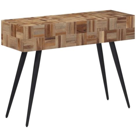 Mesa consola teca reciclada maciza 110x34x80 cm