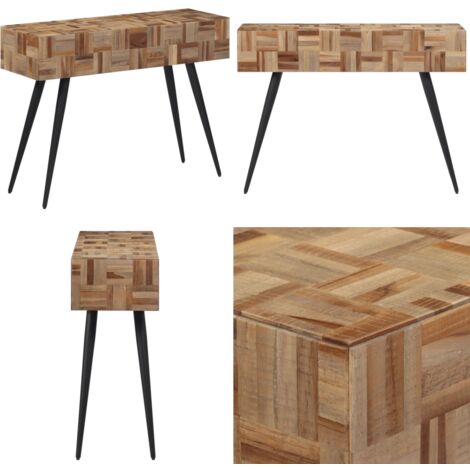 Mesa consola teca reciclada maciza 110x34x80 cm - Mesa de entrada - Mesa de salón