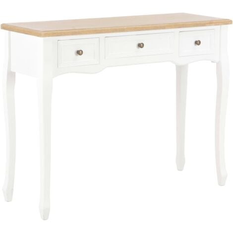 Mesa consola tocador con 3 cajones blanco