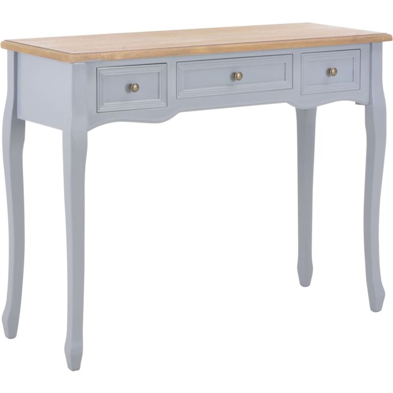 

Mesa Consola Tocador con 3 Cajones Gris - Gris - Vidaxl