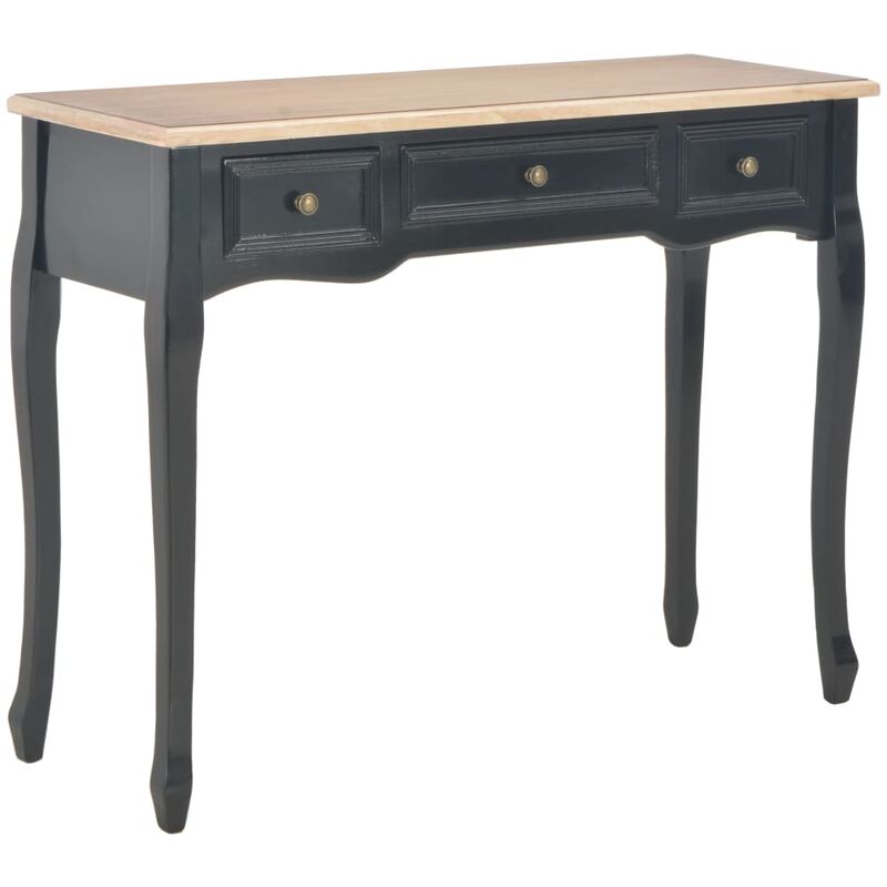 

Mesa Consola Tocador con 3 Cajones Negro - Negro - Vidaxl