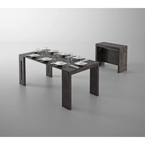 Mesa consola transformable en mármol negro