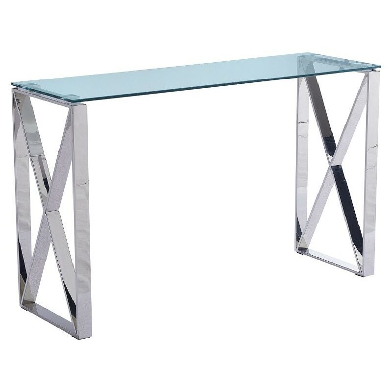 

Consola Mesa VENUS, acero inoxidable, cristal, 120x40 cms