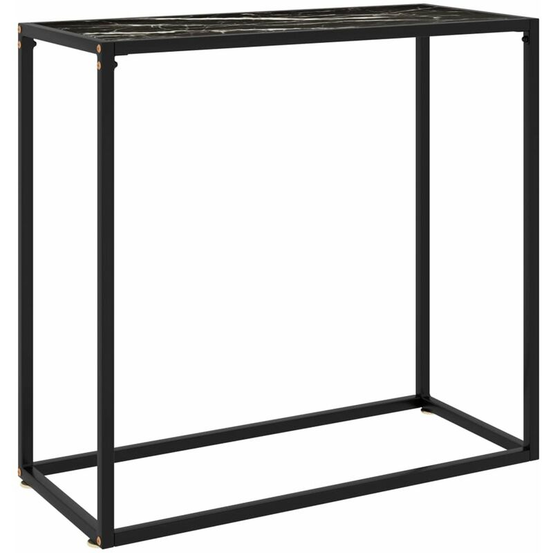 

Mesa consola vidrio templado negro 80x35x75 cm