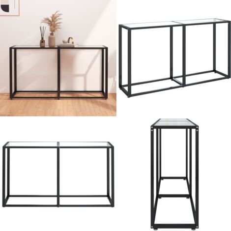 Mesa consola vidrio templado transparente 140x35x75,5cm - Mesa de vidrio - Mesa de vidrio templado