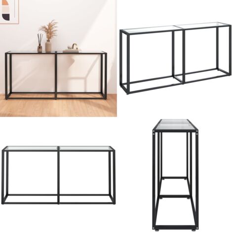 Mesa consola vidrio templado transparente 160x35x75,5 cm - Mesa de vidrio - Mesa de vidrio templado