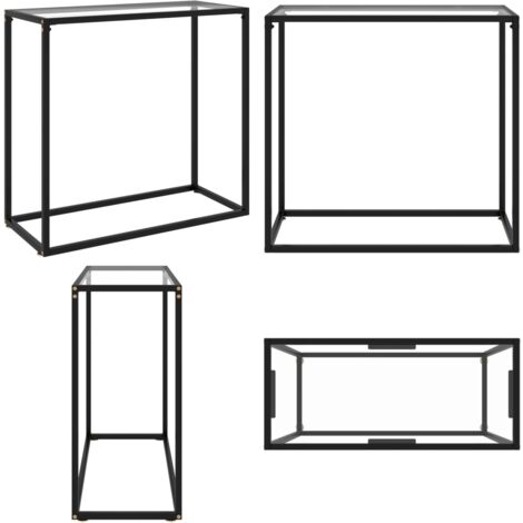 Mesa consola vidrio templado transparente 80x35x75 cm - Mesa auxiliar - Mesa de vidrio templado