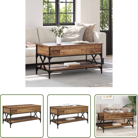 Mesa convertible -  Mesa de Café Madera Vieja 100 x 50 x 50 cm Madera contrachapada