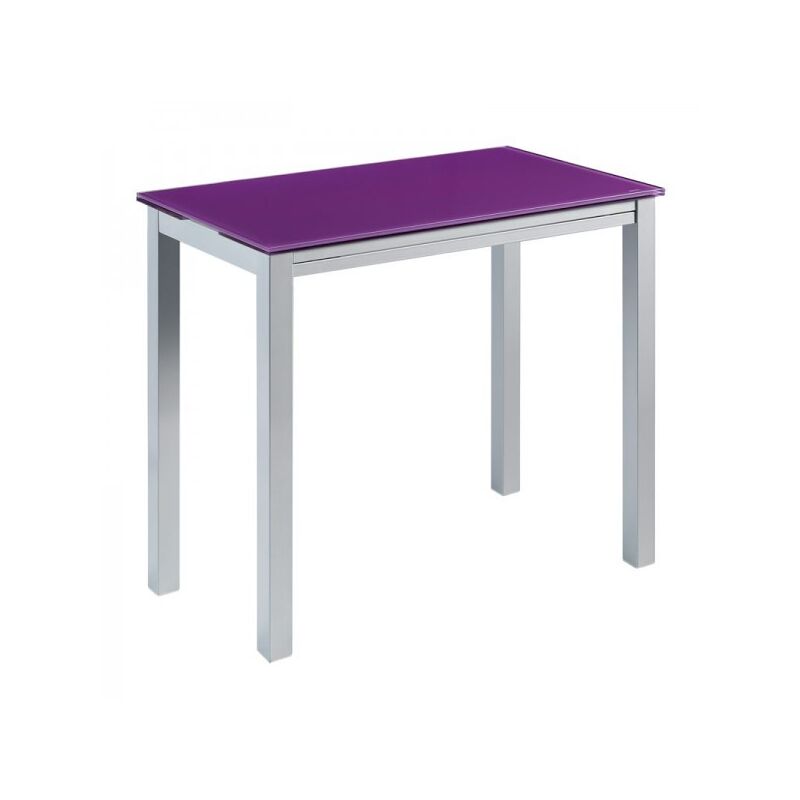 

Velocimuebles - Mesa Cristal Cocina Color Morado Rectangular Extensible Vidrio 95x76x55/75/95