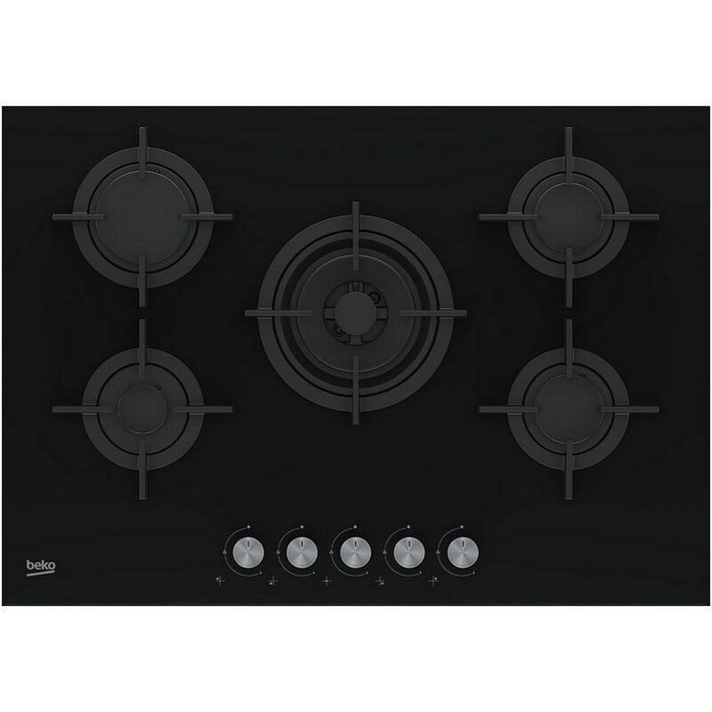 Mesa cristal gas 75cm 5 luces negro - hilw75222s Beko