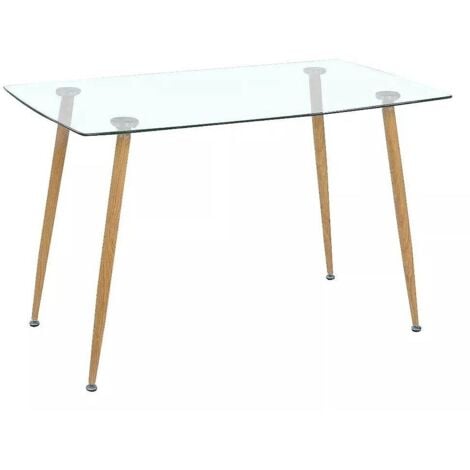 Mesa Cristal Templado Estilo Nordico 120cm. Comedor o Cocina