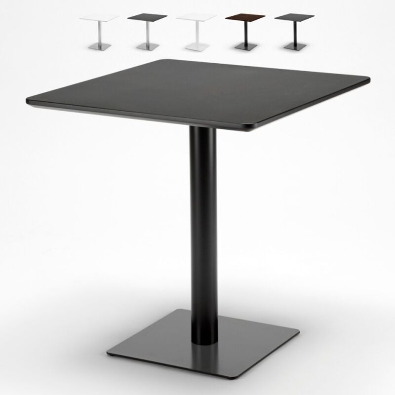 

Ahd Amazing Home Design - Mesa cuadrada 70x70 para bares restaurantes hoteles pedestal central Horeca | Color: Negro - Negro